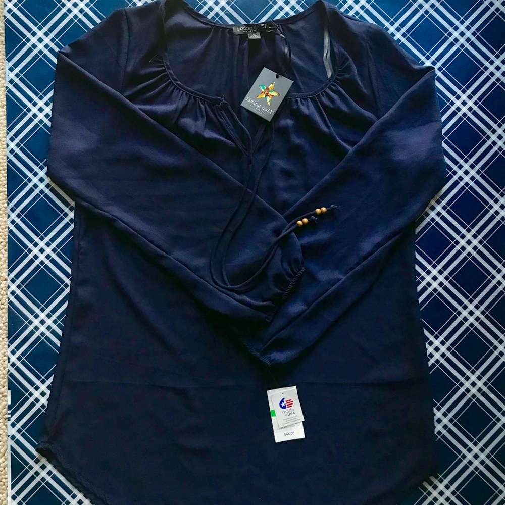 Living Doll LA Navy Tunic Top